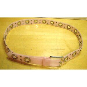 Pink Eyelet Grommet Silver Studded Jelly Belt Fashion Skater Sz 26 Runs Big READ